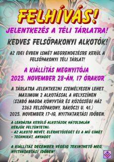 Felhívás - Jelentkezés a téli tárlatra