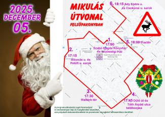 Mikulás útvonal Felsőpakonyban