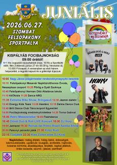 JUNIÁLIS - 2026.06.27. - részletes programmal